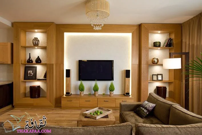 ديكورات تلفزيون ديكور شاشات خشب ,ديكورات خشب للتلفزيون المعلق
