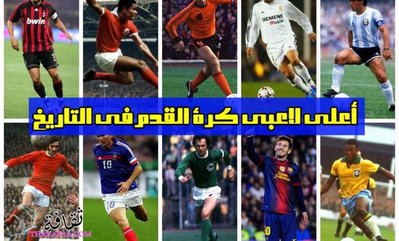 أعلى 10 لاعبي كرة القدم في التاريخ من حيث القيمة والتحويلات أعلى 10 لاعبي كرة القدم في التاريخ من حيث القيمة والتحويلات
